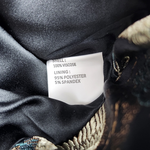 Lisa Von Tang Stork Crane Jacquard Brocade Cropped Jacket Coat - Picture 11 of 11